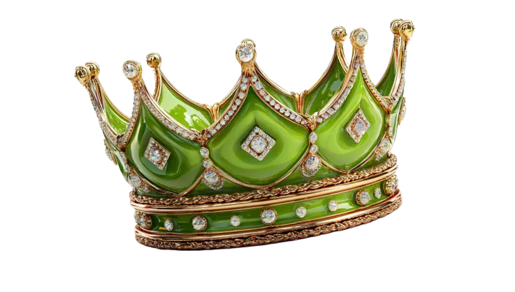 Zielono-złota korona z klejnotami